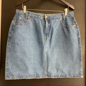 Classic Blue Denim A-Line Skirt